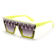 Load image into Gallery viewer, Retro Square Big Frame Diamond Sunglasses