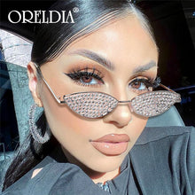 Load image into Gallery viewer, Top Brand Designer Cat Eye Sunglasses Women Small Sexy Luxury Rhinestone Sun glasses Women Vintage Eyeglasses oculos de sol