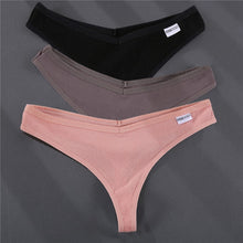 Load image into Gallery viewer, 3PCS G-string Thong Cotton Panties