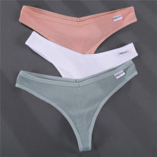 Load image into Gallery viewer, 3PCS G-string Thong Cotton Panties