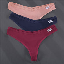 Load image into Gallery viewer, 3PCS G-string Thong Cotton Panties