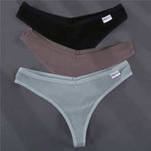 Load image into Gallery viewer, 3PCS G-string Thong Cotton Panties