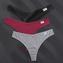 Load image into Gallery viewer, 3PCS G-string Thong Cotton Panties