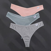 Load image into Gallery viewer, 3PCS G-string Thong Cotton Panties