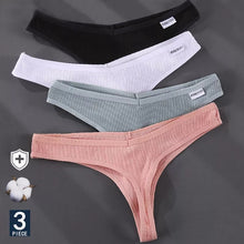 Load image into Gallery viewer, 3PCS G-string Thong Cotton Panties