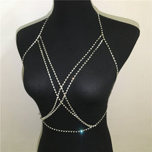 Load image into Gallery viewer, Rhinestone Chest Cross Body Chain
