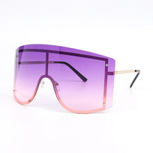 Load image into Gallery viewer, Oversized Gradient Rimless Metal Sunglasses
