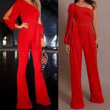 Load image into Gallery viewer, Champagne Taste One Shoulder Jumpsuit
