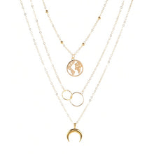 Load image into Gallery viewer, Triple Moon Pendant Necklace
