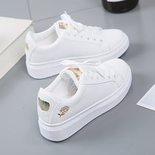 Load image into Gallery viewer, Embroidered White Lace-Up Sneakers
