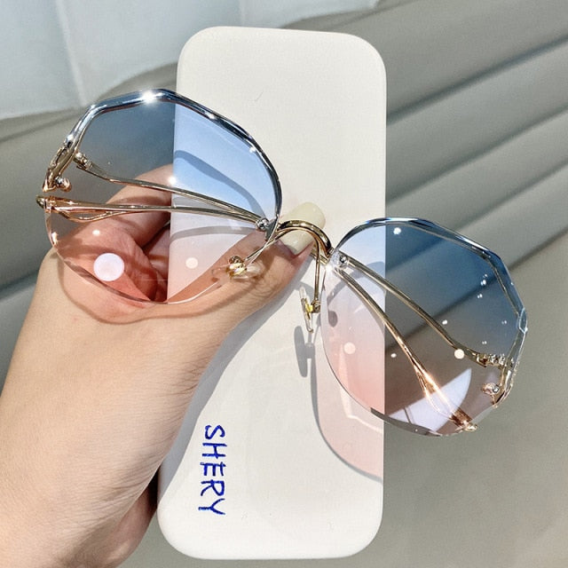 Rimless Photochromic Alloy Sunglasses