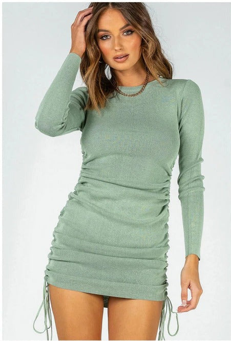 Dance With Me Ruched Mini Dress - Green – Ciccio USA