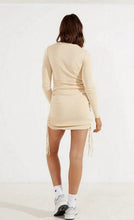 Load image into Gallery viewer, Dance With Me Ruched Mini Dress - Khaki

