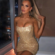 Load image into Gallery viewer, Show Stopper Mini Dress Champagne
