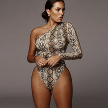 Load image into Gallery viewer, Wild Side One Shoulder Print Bodysuit
