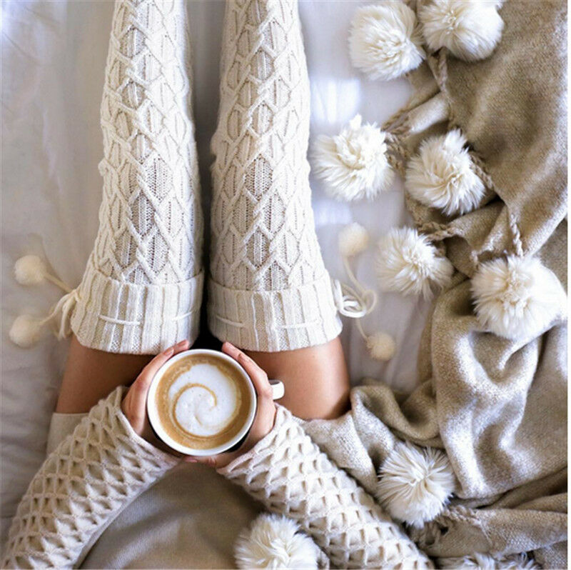 Cable Knit Over The Knee Stockings